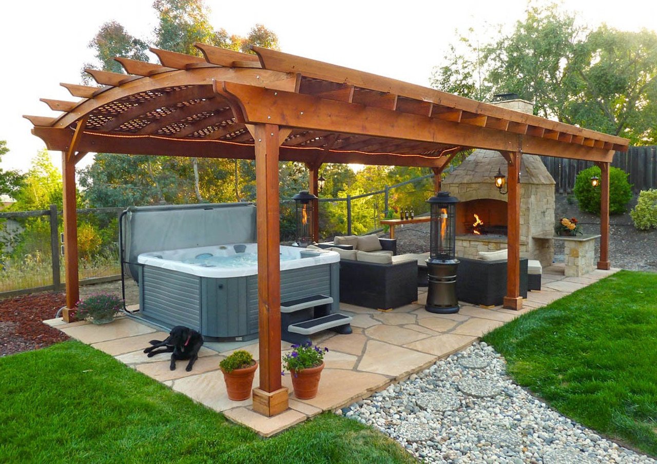 Arched Pergola Kit Redwood v5 27145