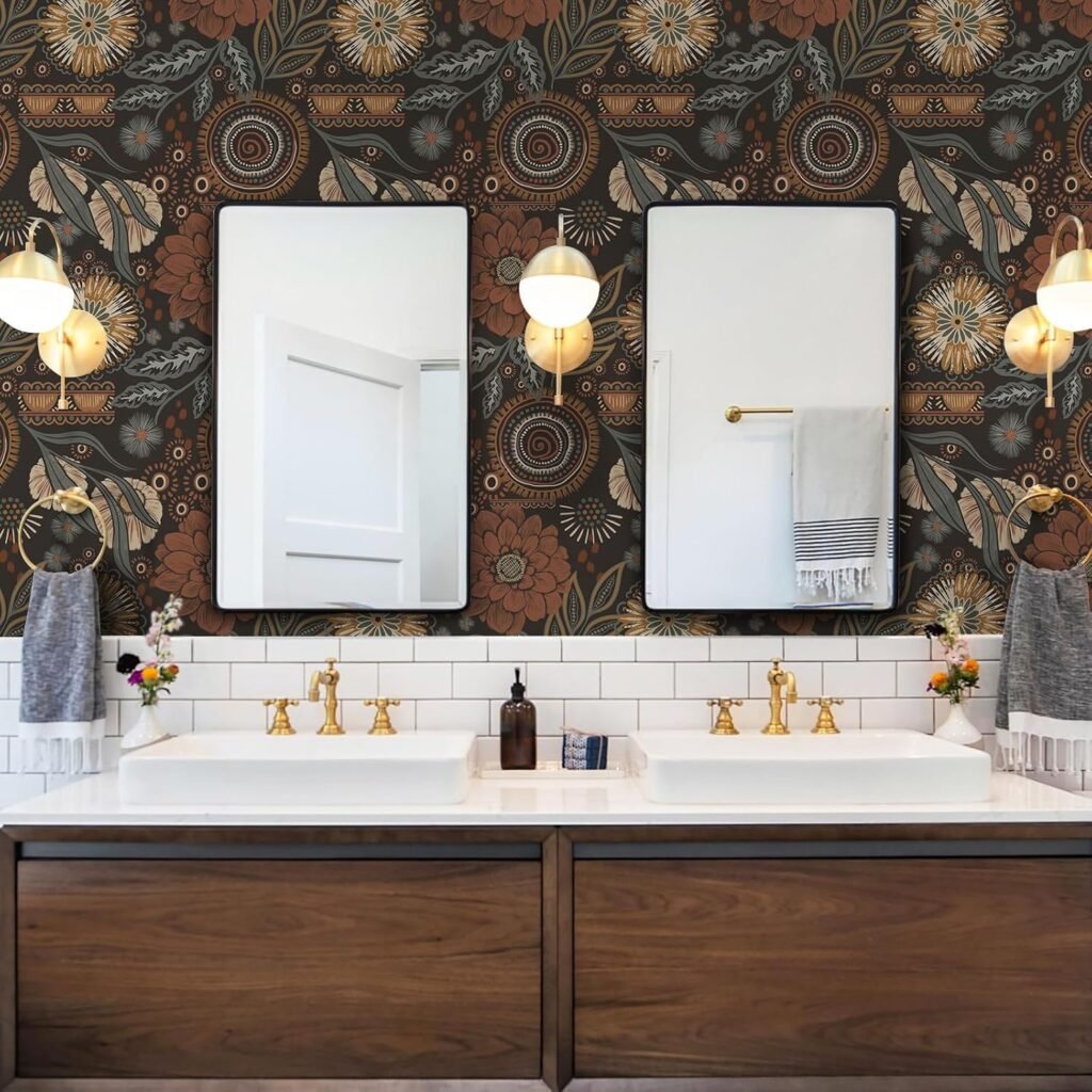 Deep Dark Floral Boho Wallpaper 1