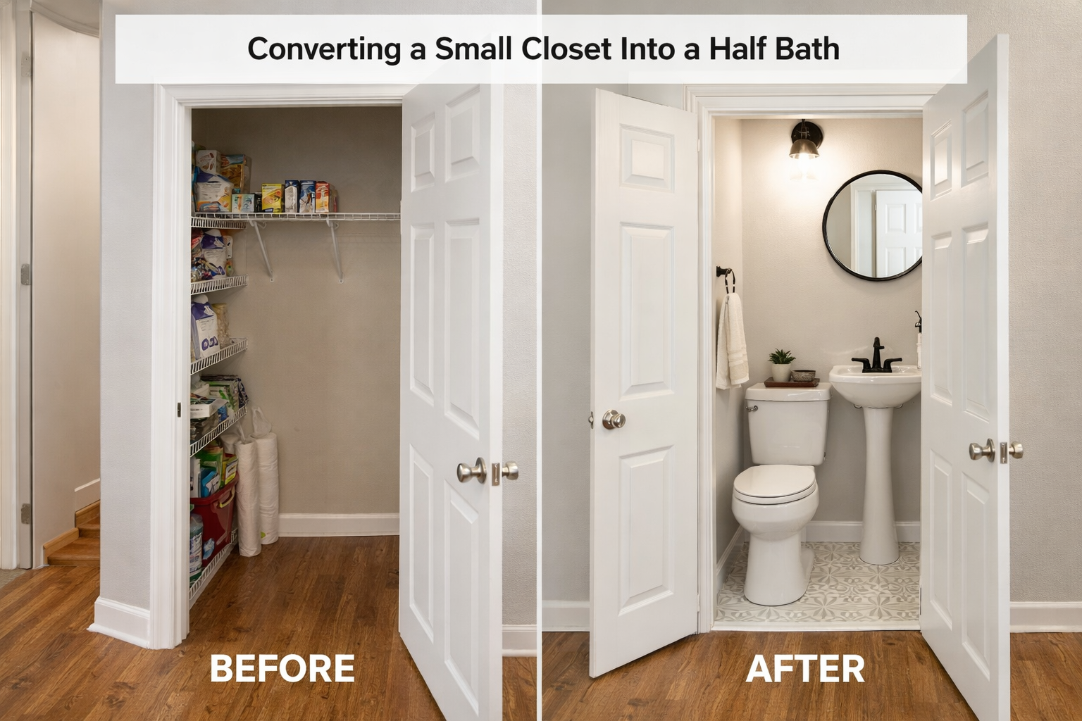 How to Convert a Small Closet Into a Half Bath