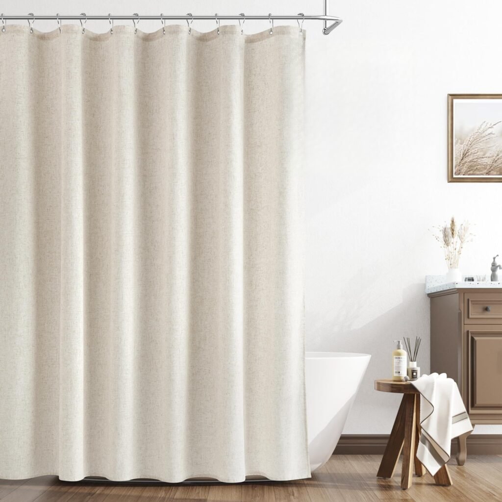 13 Modern Organic Bathroom Ideas for Small but Beautiful Spaces 8 Linen Shower Curtains