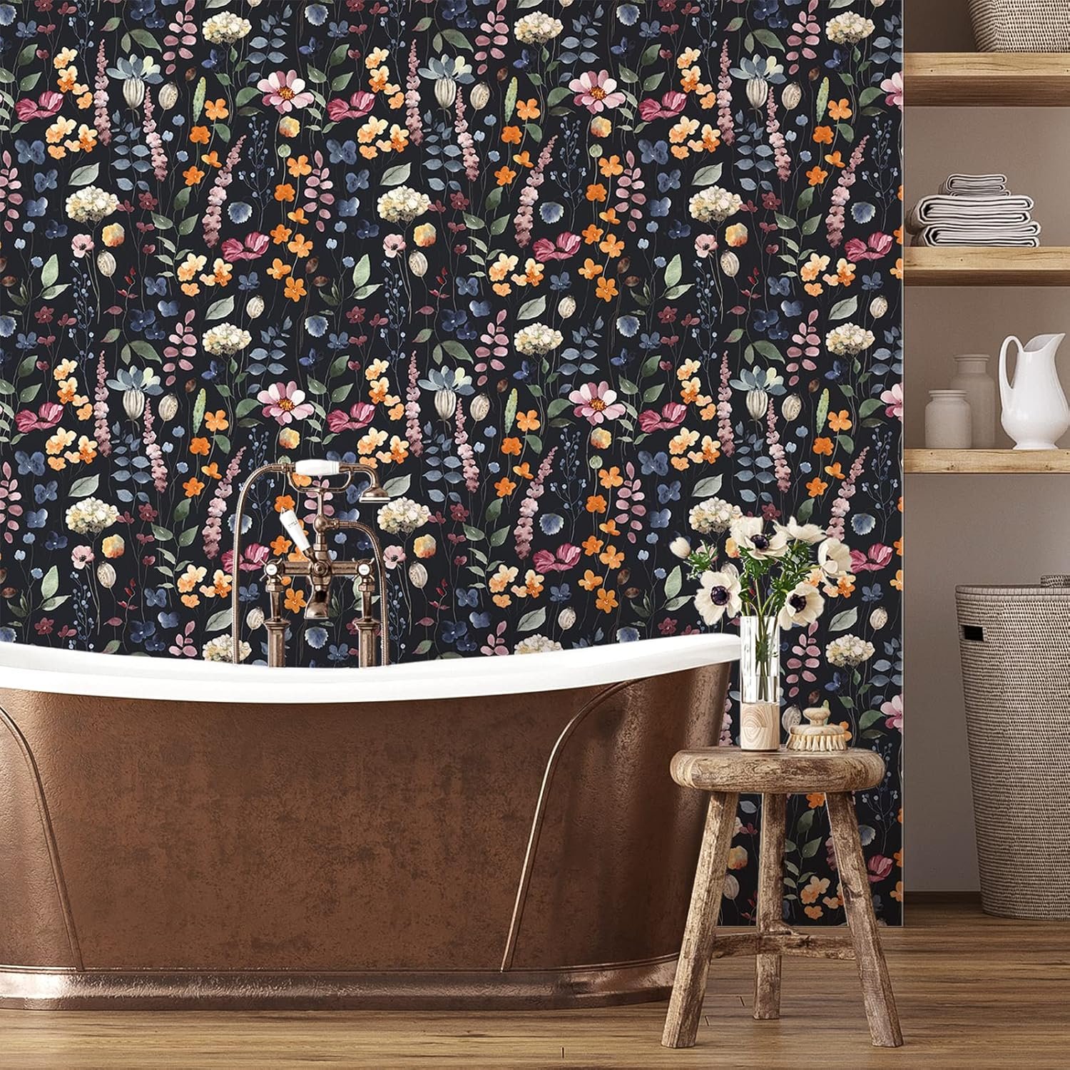 7 Dark Moody Powder Room Wallpaper Ideas