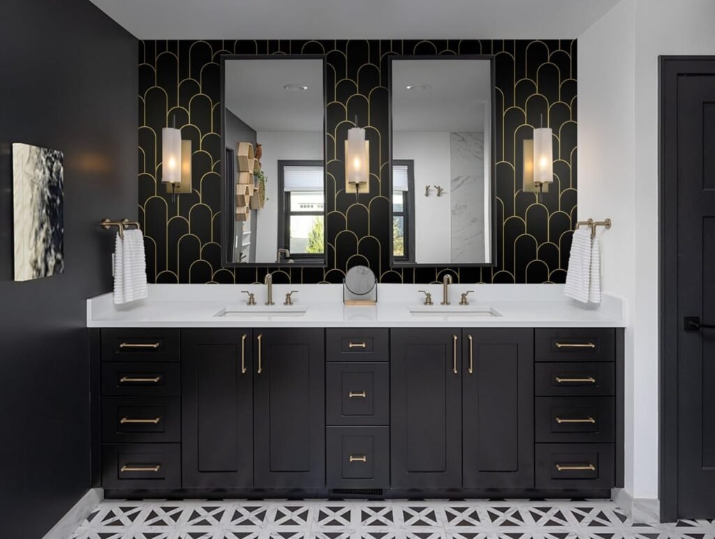 Yasinet Black and Gold Peel and Stick Wallpaper 1