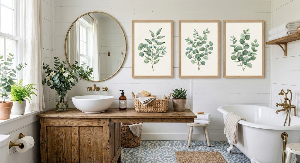 How to Accomplish Farmhouse Bathroom Wall Decor with Eucalyptus 3 unnamed 1 4