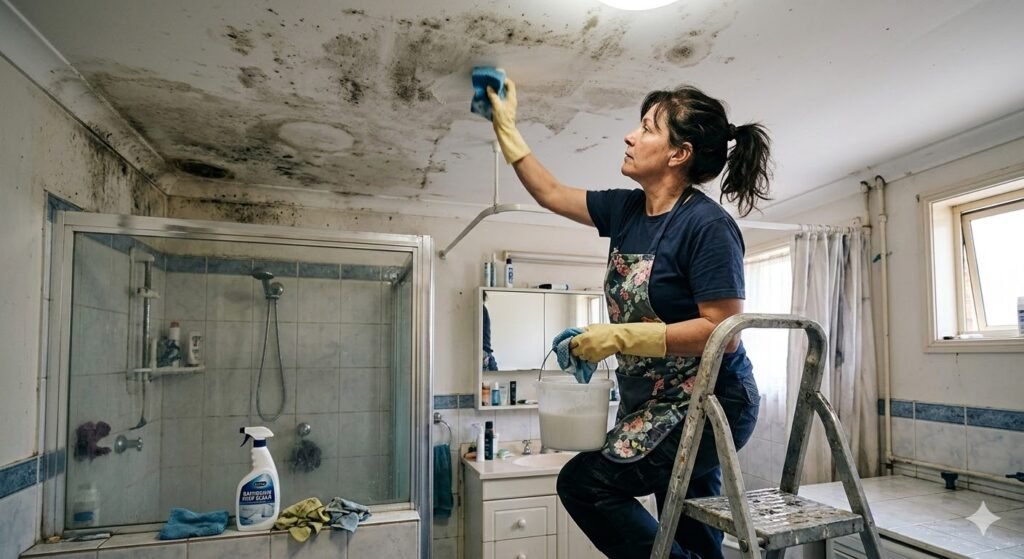 How I Clean Mold From My Bathroom Ceiling Without Ruining The Paint