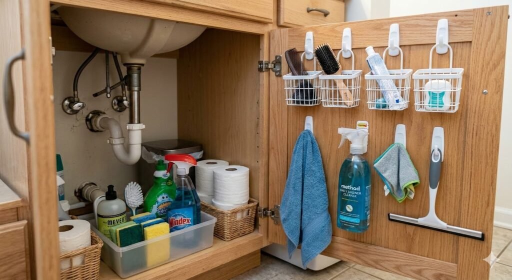 Using Command Hooks for Cabinet Door Storage