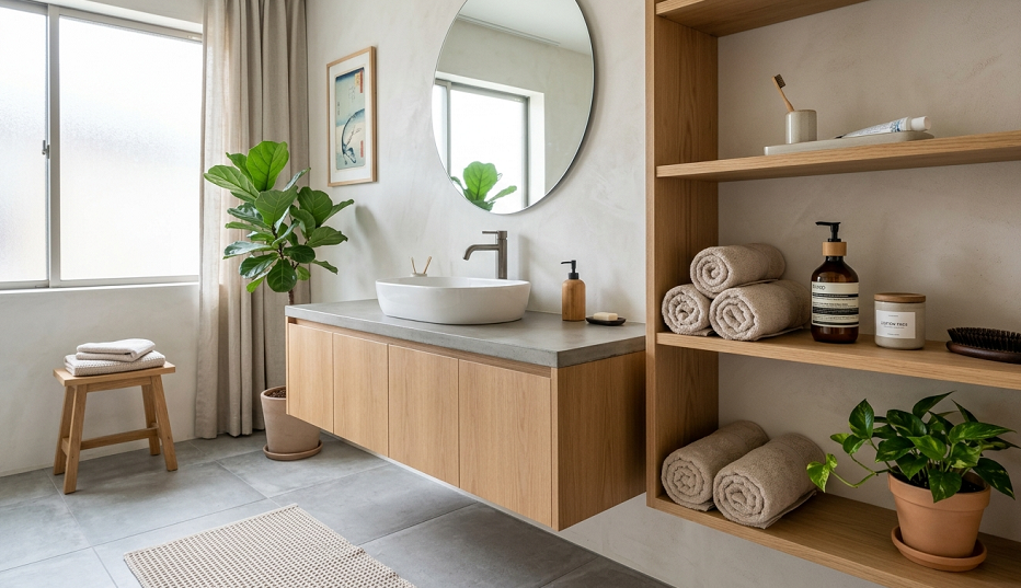 13 Japandi Bathroom Design Ideas for a Peaceful Minimalist Home6