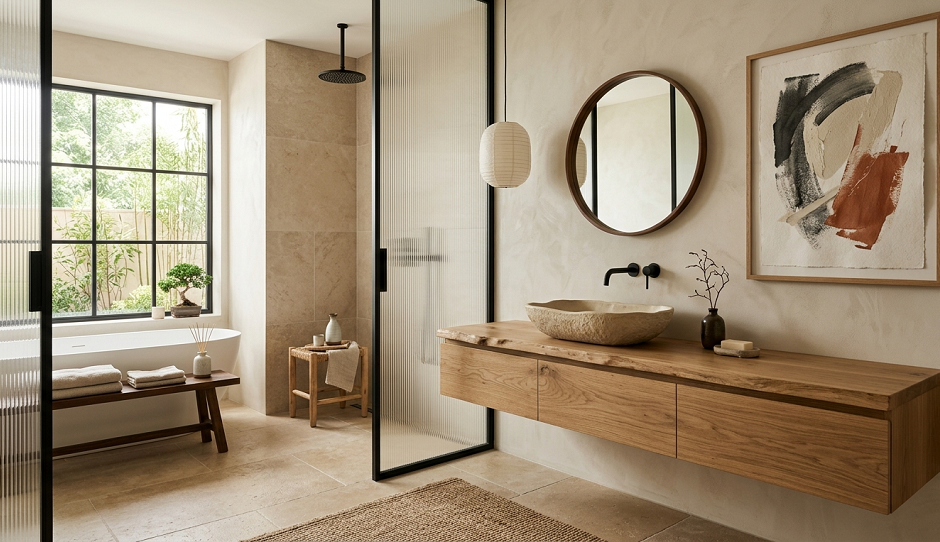 13 Japandi Bathroom Design Ideas for a Peaceful Minimalist Home8