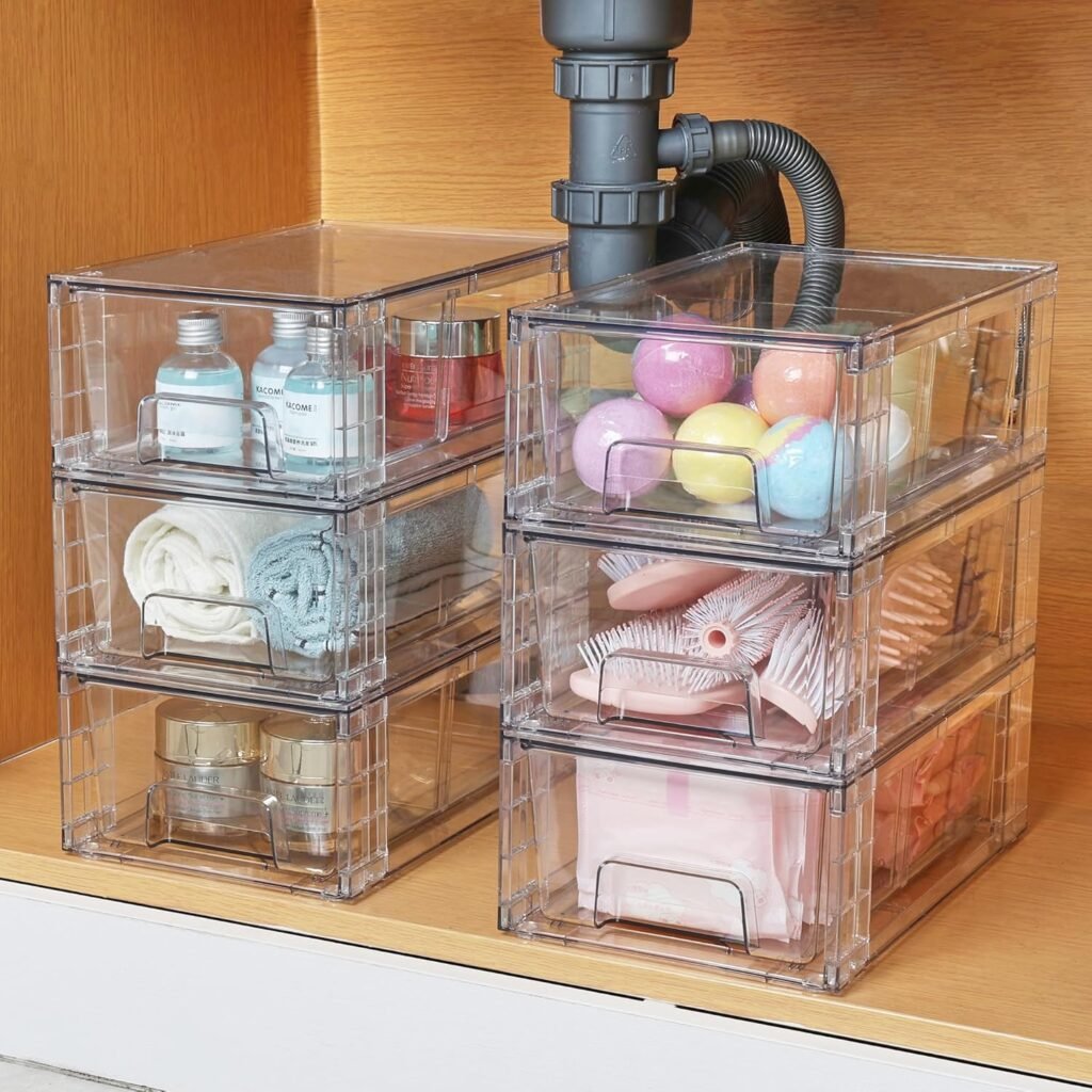 11 Best Bathroom Storage Organizers for Small Spaces 9 Stackable Clear Acrylic Drawers